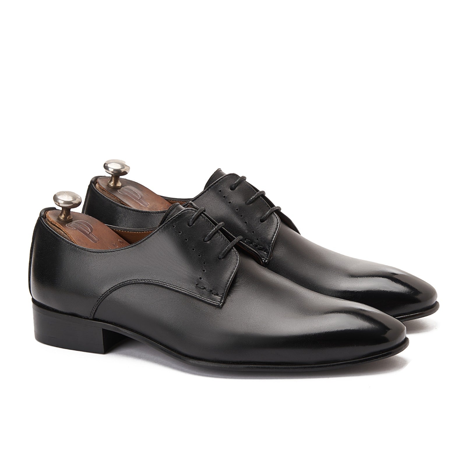 Black Plain Derby Dress Shoe